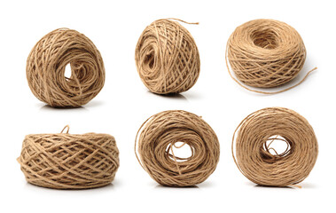 Obraz premium Hemp rope on white background