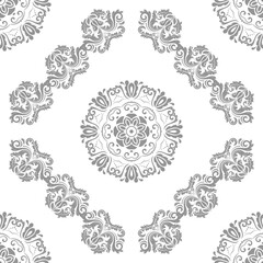 Orient vector classic light silver pattern. Seamless abstract background with vintage elements. Orient background. Ornament for wallpaper and packaging