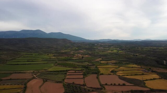 Panoramic view of Tarazona in Spain. Dron footage