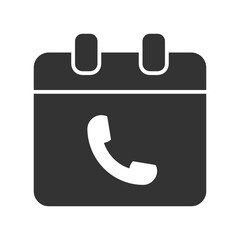 Call , Calendar solid icon.