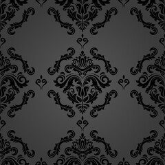 Classic seamless vector pattern. Damask orient dark ornament. Classic vintage background. Orient ornament for fabric, wallpaper and packaging
