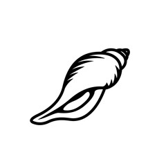 Shell icon. Black line vector isolated icon on white background. Best for menus of restaurants, cafes, bars and food courts.