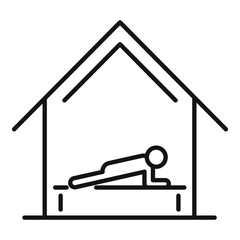 Home training plank icon, outline style