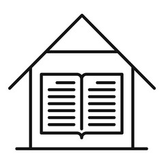 Home training reading book icon, outline style