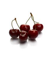 cherries on white background