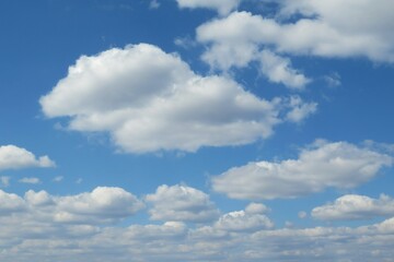 Beautiful cloudscape in blue sky, natural background