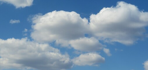 Panoramic view of beautiful clouds blue sky, natural background