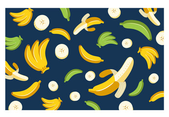 バナナの模様のイラスト素材 - obrazy, fototapety, plakaty