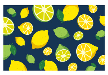 レモンの模様のイラスト素材