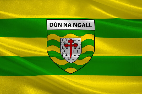Flag of County Donegal in Ulster of Ireland