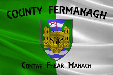 Flag of County Fermanagh in Ulster of Ireland