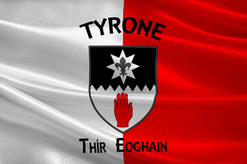 Flag of County Tyrone in Ulster of Ireland