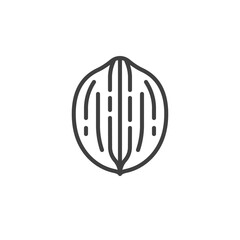 Walnut shell line icon