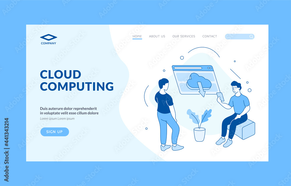Poster highspeed web cloud computing. people download data from digital storage. mobile application connect