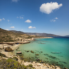 Fototapeta na wymiar Roos beach on the southwest coast of the Greek island of Naxos