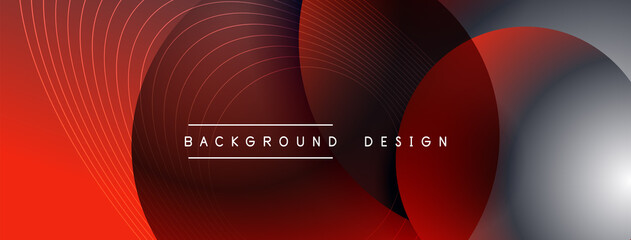 Gradient circles with shadows. Vector techno abstract background. Modern overlapping forms wallpaper background, design template