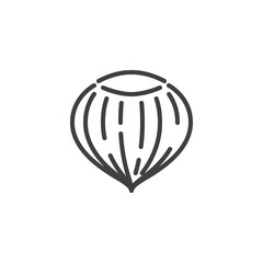 Hazelnut shell line icon