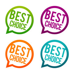 Best choice Buttons on white Background.