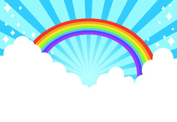 放射線　虹　キラキラ　イラスト背景