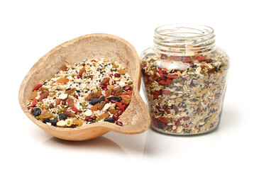 whole grains on white background