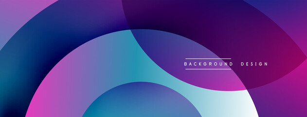 Abstract overlapping lines and circles geometric background with gradient colors