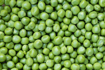 Close-up of green peas texture.