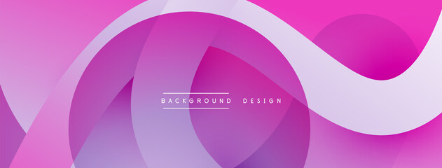 Abstract overlapping lines and circles geometric background with gradient colors