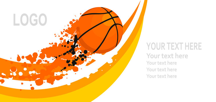 Basketball ball on an abstract background for sport cards, flyers, posters