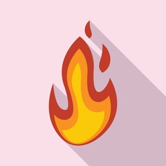 Fire flame passion icon, flat style