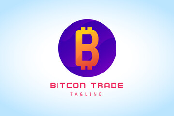 orange purple bitcoin trade gradient logo