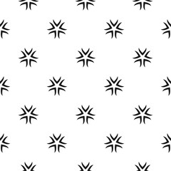 Seamless symmetric pattern with stars on white background.