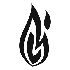 Fire flame campfire icon, simple style