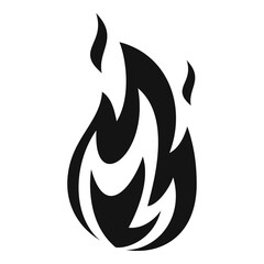 Fire flame warm icon, simple style