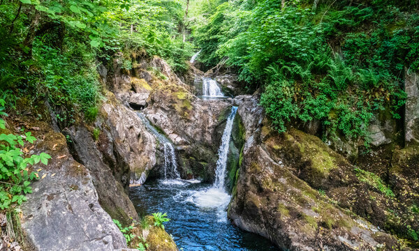 Waterfalls at Ingleton Waterfalls Trail in the UK