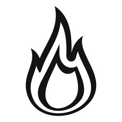 Fire flame torch icon, simple style