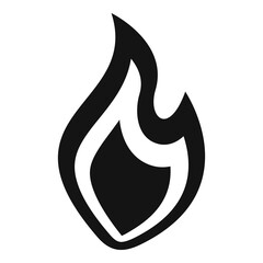 Fire flame ignite icon, simple style