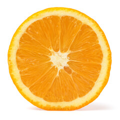 Whole orange fruit and his segments or cantles isolated on white background cutout