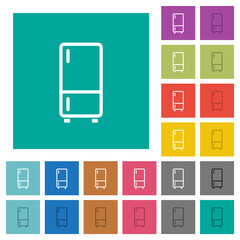 Refrigerator outline square flat multi colored icons
