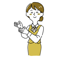 商品を紹介する女性