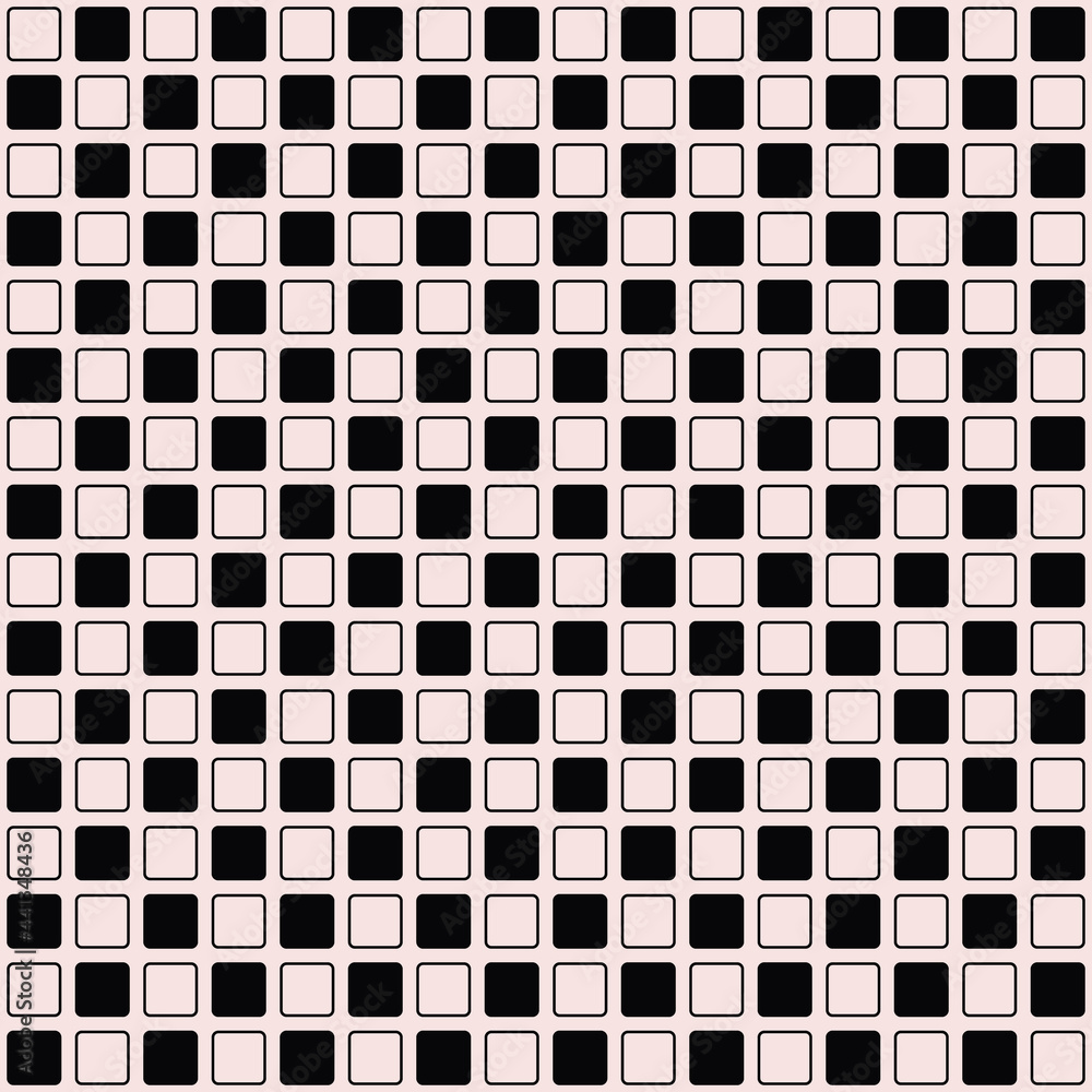 Poster 16x16 simple checkered ornament. vector black and white tile pattern. simple tile wallpaper.
