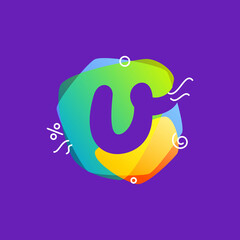 U letter logo for flash sale discount.