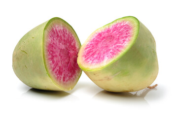 party loyalty radish on white background 