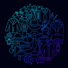 Father Day Icon Circle Concept