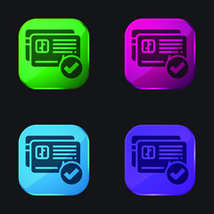 Accept four color glass button icon