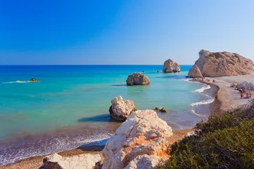 Foto op Canvas Wunderschöner Strand in der Nähe von Paphos, Zypern © santosha57