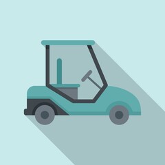 Golf cart auto icon, flat style