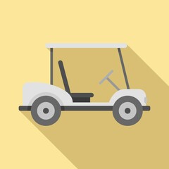 Golf cart game icon, flat style