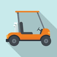 Golf cart drive icon, flat style