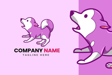 Cute Kawaii Puppy Dog Mascot Cartoon Logo Design Icon Illustration Character Hand Drawn. Suitable for every category of business, company, brand like pet store or pet shop, toys, food, and many more