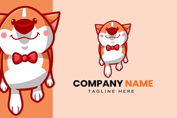 Cute Kawaii Puppy Dog Mascot Cartoon Logo Design Icon Illustration Character Hand Drawn. Suitable for every category of business, company, brand like pet store or pet shop, toys, food, and many more